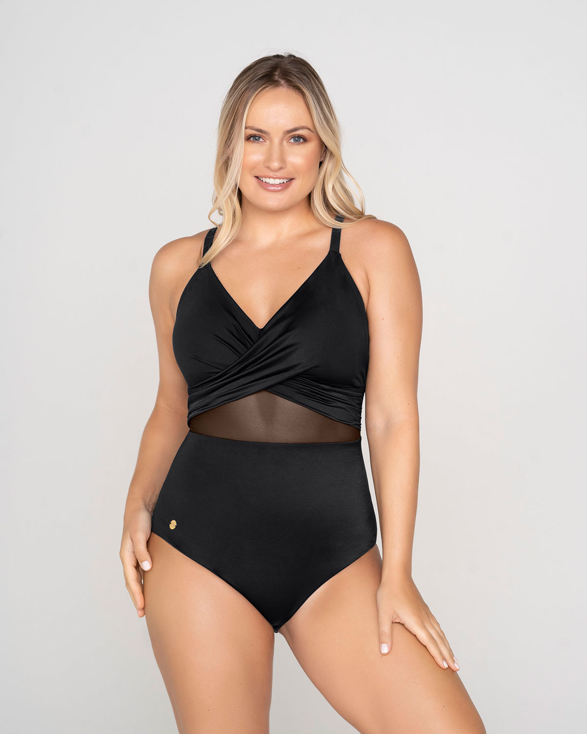 Maillot de bain une pièce aminsicant avec détails en tulle contrastés - Leonisa - Modalova